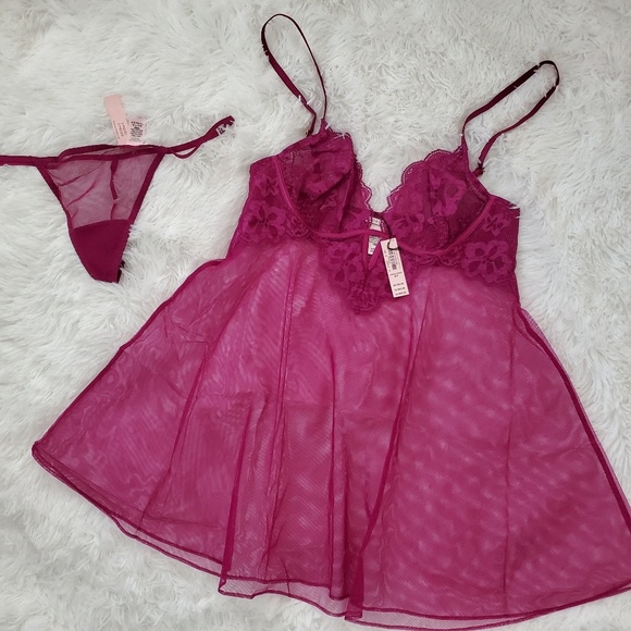 Victoria's Secret Very Sexy Lace Babydoll Lingerie - Picture 1 of 7